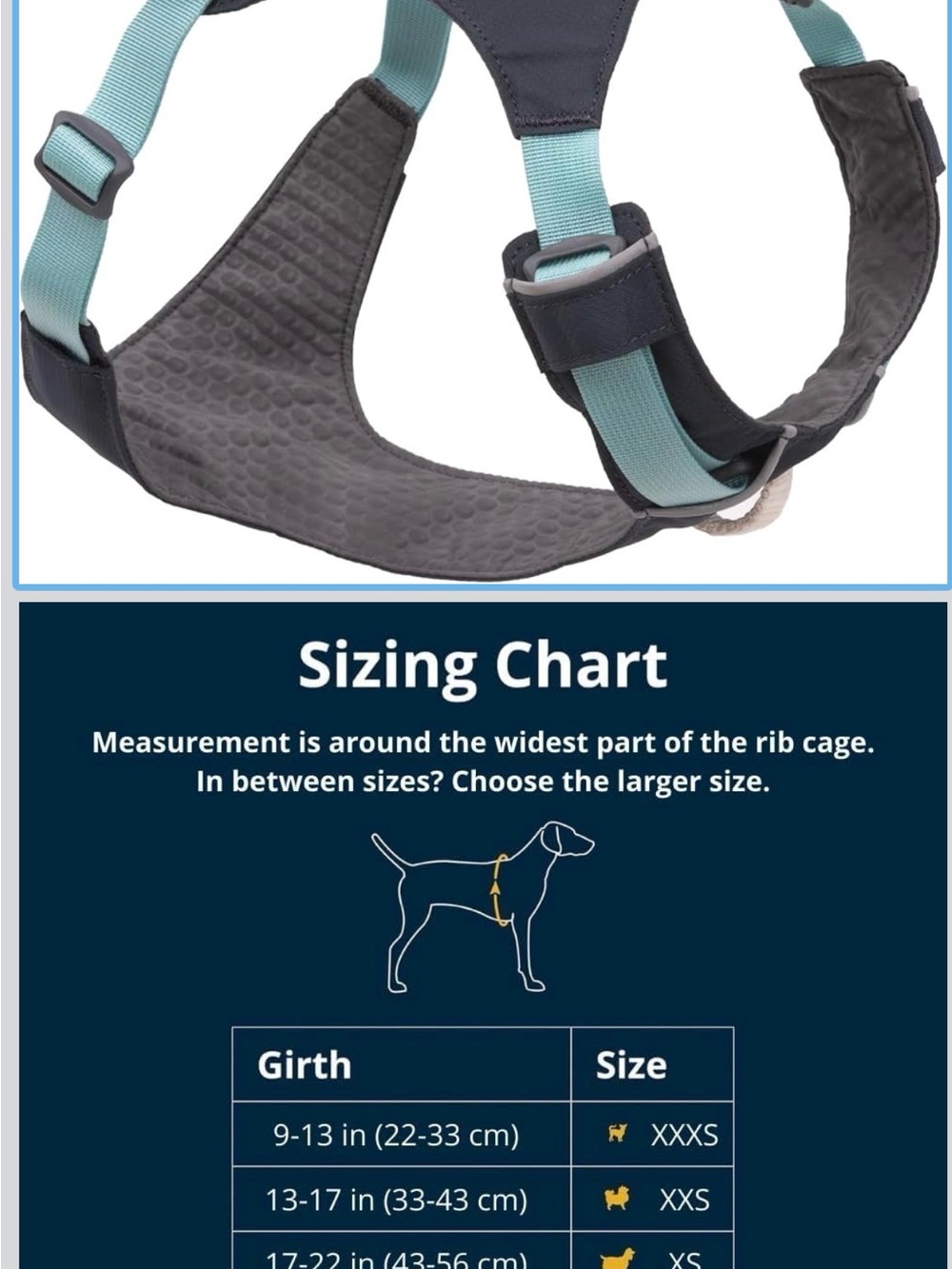 Ruffwear Front Range Dog Harness Small Blue Gray Adjustable Outdoor Hiking $48 - Picture 11 of 11